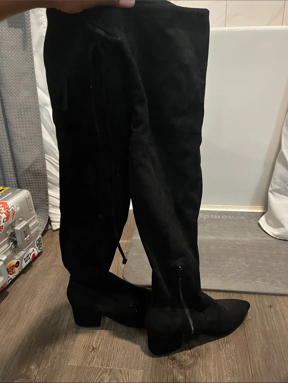 a new day Black Over-the-Knee Suede Boots